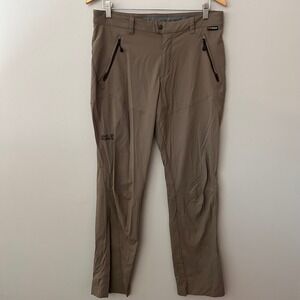 Jack Wolfskin Mens L Regular Fit Flexshield Softshell Khaki Pants Stretch Hiking